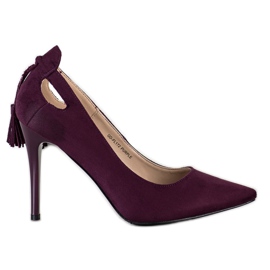 Goodin Stilfulde stiletter med frynser violet