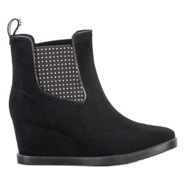 Bona Slip-on støvler på en kile sort