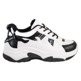 SHELOVET Komfortable Eco Leather Sneakers hvid sort