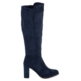 Sabatina Suede Marineblå støvler marine blå