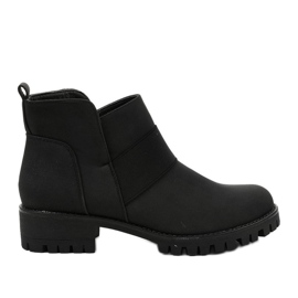 Sort Faerika øko-læder slip-on støvler