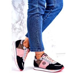 Kvinders sportssko Sneakers Big Star GG274458 sort khaki lyserød grå