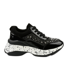 Sorte sneakers lavet af øko-læder-ruskind Quijor