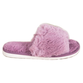 Bona Hjemmesko med pels violet