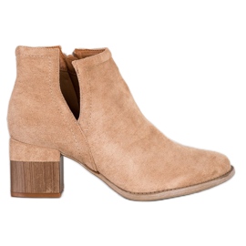 Bella Paris Ruskind støvletter med snit beige