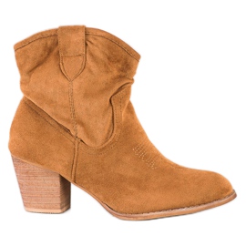 Ideal Shoes Kamel Cowgirls på et indlæg brun flerfarvet