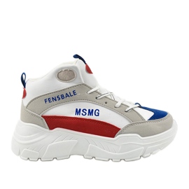 Hvide sneakers, isolerede Denim sneakers flerfarvet