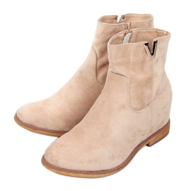 Støvler på en skjult beige kile ZT1013 Grå