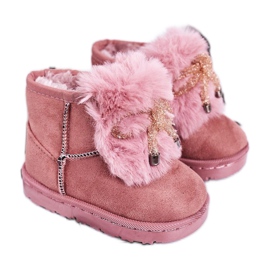 Børnesnestøvler med pelsskind pink Amelia lyserød