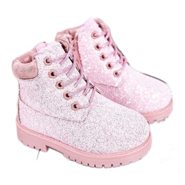 Børns Brokade varme støvler Trappers Pink Mermaid lyserød