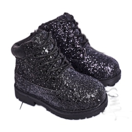 Børns Brokade varme støvler Trappers Black Mermaid sort
