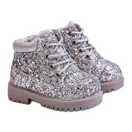 Børns Brokade varme støvler Trappers Silver Mermaid sølv