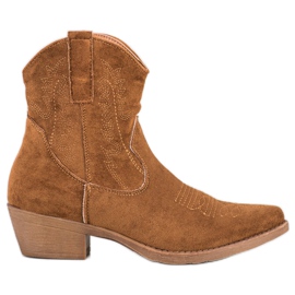 Ideal Shoes Cowboystøvler med ruskind brun