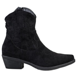 Ideal Shoes Cowboystøvler med ruskind sort