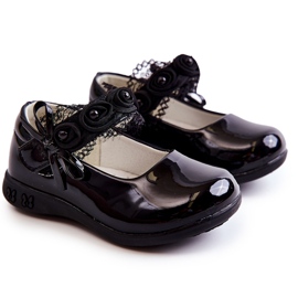 Apawwa Børns ballerinaer med velcro med blonde Black Evelyn sort