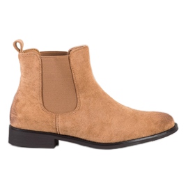Ideal Shoes Suede Chelsea støvler beige