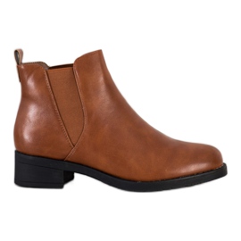 Ideal Shoes Øko læder Chelsea støvler brun