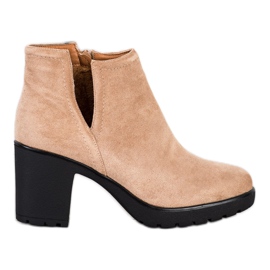 Bella Paris Beige støvletter med snit