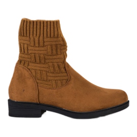 SHELOVET Slip-on ruskind støvletter brun