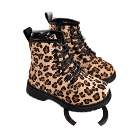 FRROCK Børnesko med leopardmønster Dafne beige brun sort