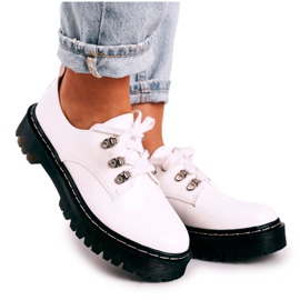 S.Barski Brogues Oxfords til kvinder på platformen S. Barski HX15 lakeret hvid