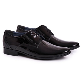 Bednarek Polish Shoes Mænds sort lakeret læder Bednarek hjemmesko