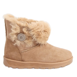 Snestøvler med en kamelknap 258 Camel beige