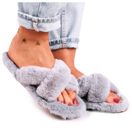 FJ1 Pels -tøfler til kvinder Grå Cozy Time