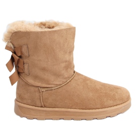 Snestøvler med sløjfer kamel 256 Camel beige