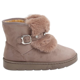 Snestøvler med cubic zirconia beige A980 Khaki