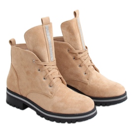 Beige snøresko til kvinder NC1035 Khaki sølv