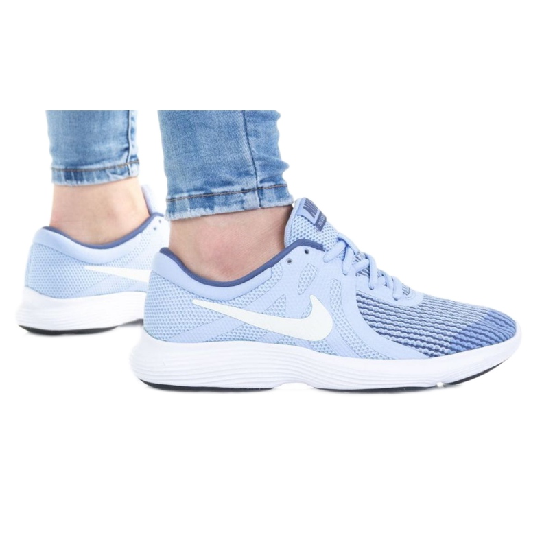 Nike Revolution 4 Gs Jr 943306-401 sko hvid blå