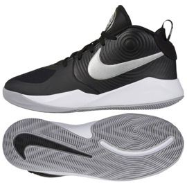 Nike Team Hustle D 9 (GS) Jr AQ4224 001 basketballsko hvid, hvid, sort sort