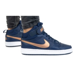 Nike Court Borough Mid 2 Jr CD7782-400 sko sort marine blå