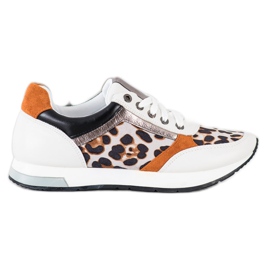 Kylie Moderigtige sneakers beige hvid brun orange gylden