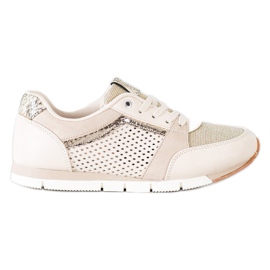 Kylie Åbne sportssko beige gylden