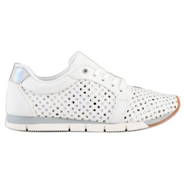 Kylie Hvide openwork sneakers sølv