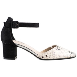 Goodin Snake Print pumper beige brun sort