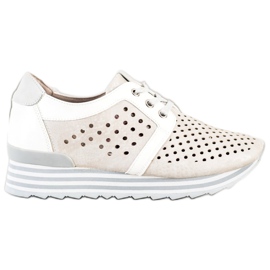 Aclys Openwork sneakers beige hvid grå