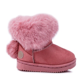 FRROCK Børnesne støvler med pels pink Kiks lyserød
