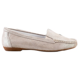 Filippo Skinnende læder loafers beige