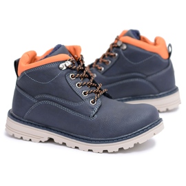 Vico Navy børns drenge varme støvler med fleece Billy marine blå orange