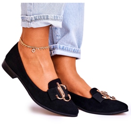 Nicole Dame ruskind loafers sort Mary-Jane ballerinaer