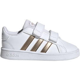 Adidas Grand Court I hvid og guld børnesko EF0116 gylden