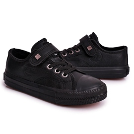 Læder -sneakers til børn Big Star EE374034 Sort