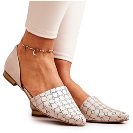 Elegant Læder Ballerina Laura Messi 1110 Golden Benzin flerfarvet