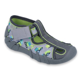 Befado børnesko 190P094 grå flerfarvet grøn