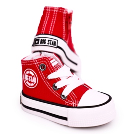 Børns høje sneakers med lynlås Big Star HH374190 Rød