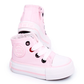 Børns høje sneakers med lynlås Big Star HH374191 Pink lyserød lyserød