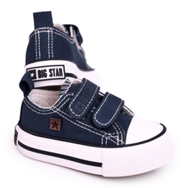 Børns lave sneakers med velcro Big Star HH374201 Marineblå